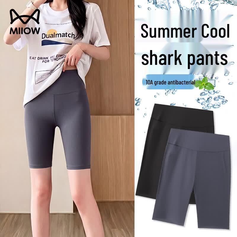 Maoren Women s Summer Thin 5-Point Yoga Shark Cycling Shorts L серый