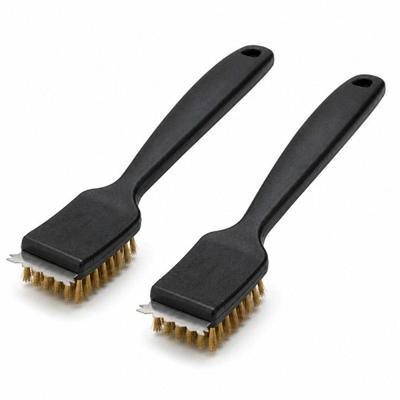 Brosse de nettoyage barbecue - SIROCO - 21 cm - Lot de 2 - 2-en-1 brosse+grattoir - Manche ergonomique
