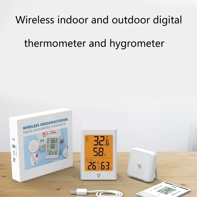 Temperature Humidity Detector Indoor Outdoor LCD Display Waterproof Electronic Humidity Sensor Temperature Meter Gauge