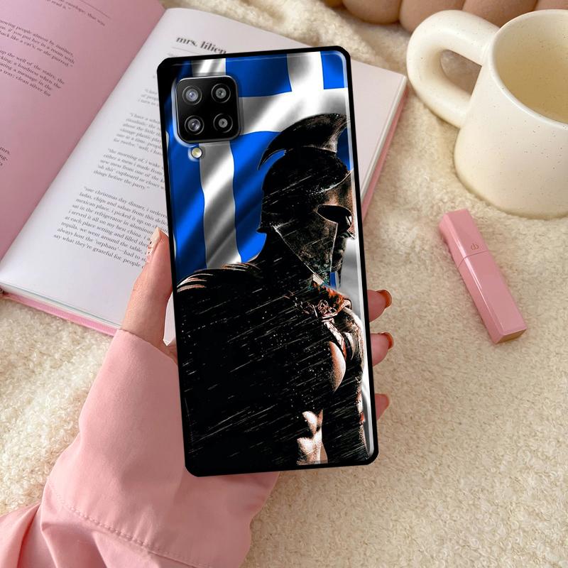 Řecká vlajka pro Samsung Galaxy A54 A34 A14 A13 A52 A32 A12 A22 A72 A52S A33 A53 A73 A71 A51 Pouzdro na telefon