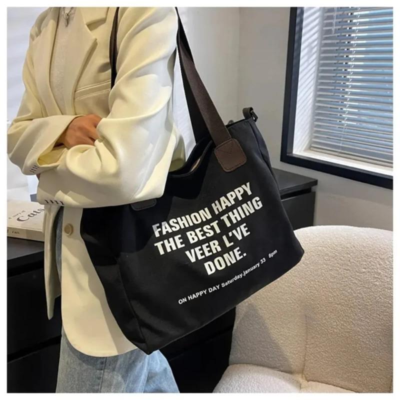 Multifunctional Chest Bag Fashion Trend Large Capacity Canvas Shopping Tote Bag Single Shoulder Bag Class Artistic Handbag 1Pc