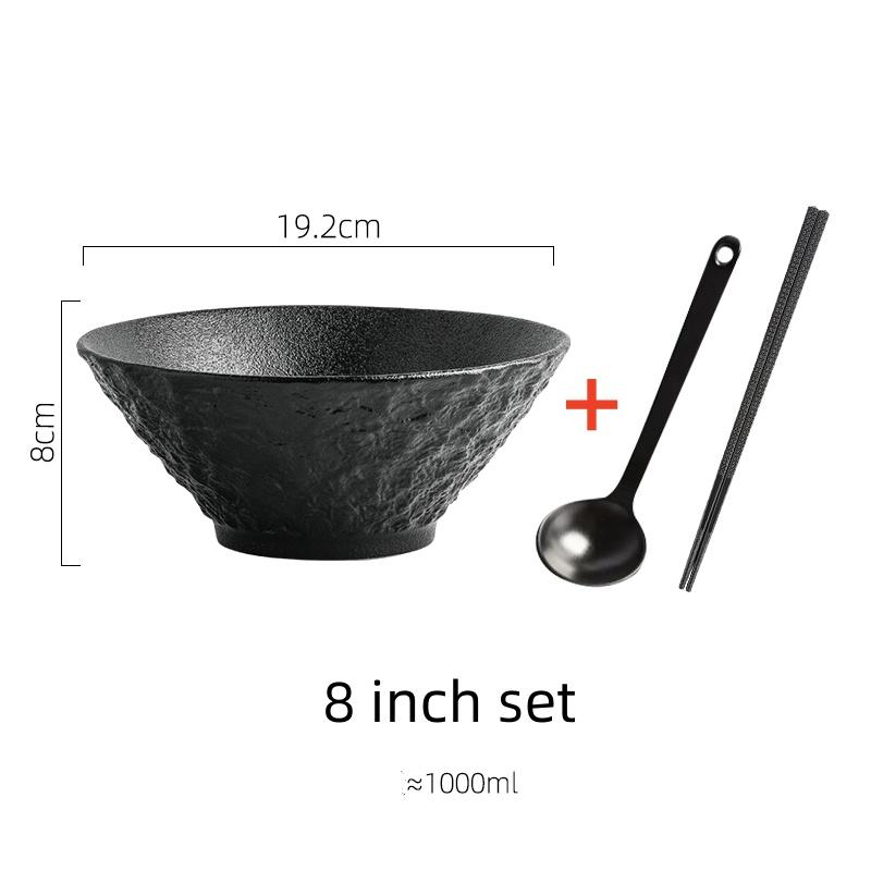 white black Stone Patterned Ceramic Bowl Pasta Bowl Thick Soup Bowl Salad Bowls Dessert Bowls Restaurant Specialty Tableware