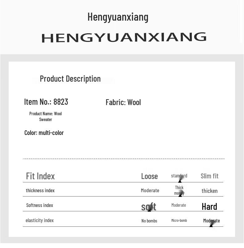 Hengyuanxiang Men's Solid Color Round Neck Pullover Sweater