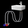 2pcs 1/2'' Stainless Steel Nylon Braided Tube Pipe Hose Silicone Plumbing Thermoresistant Tap Basin Faucet Sink Kitchen Bathroom