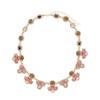 Inlaid Rhinestone Flower Necklace Earring Trendy Clavicle Chain  Jewelry Accessories