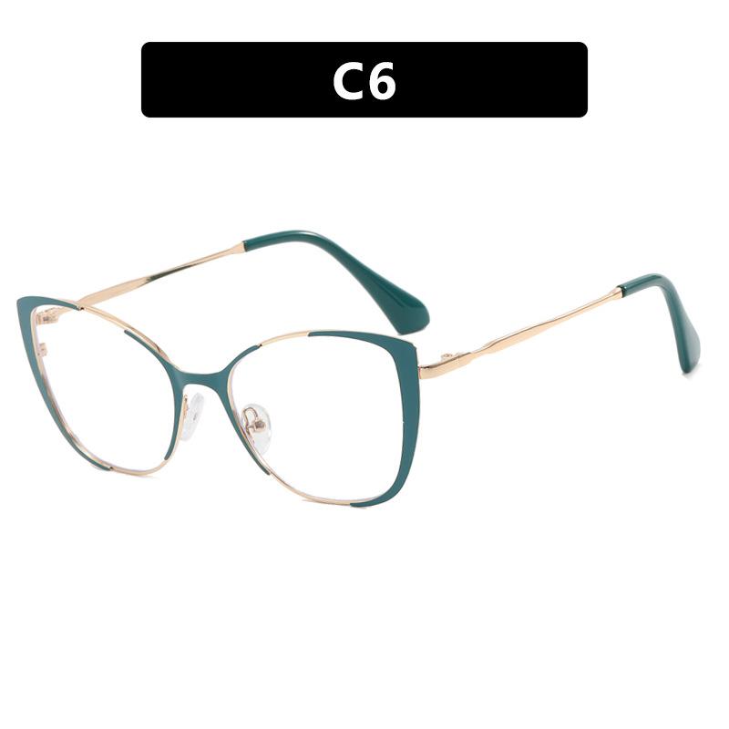 Trendy Glasses Frame Cat Eye Personalized Anti-Blue Flat Mirror Fashion Optical Frame