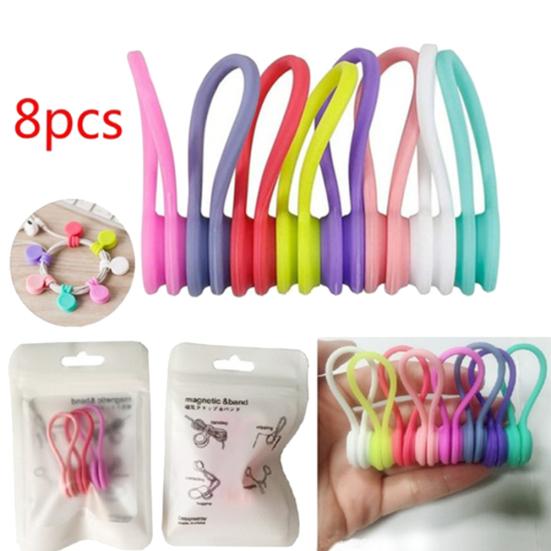 

4/8 шт., силиконовый магнит, шнур для наушников, держатель для намотки кабеля, органайзер для проводов 4pcs