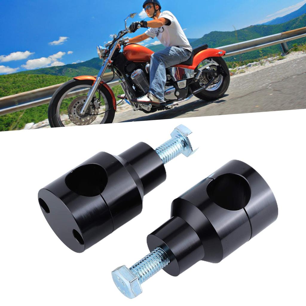 Round Riser, 2 Replacement Handlebar Clamps, Fits Most Motorcycle Handlebars with Diameter 25mm/1" (Black 25)