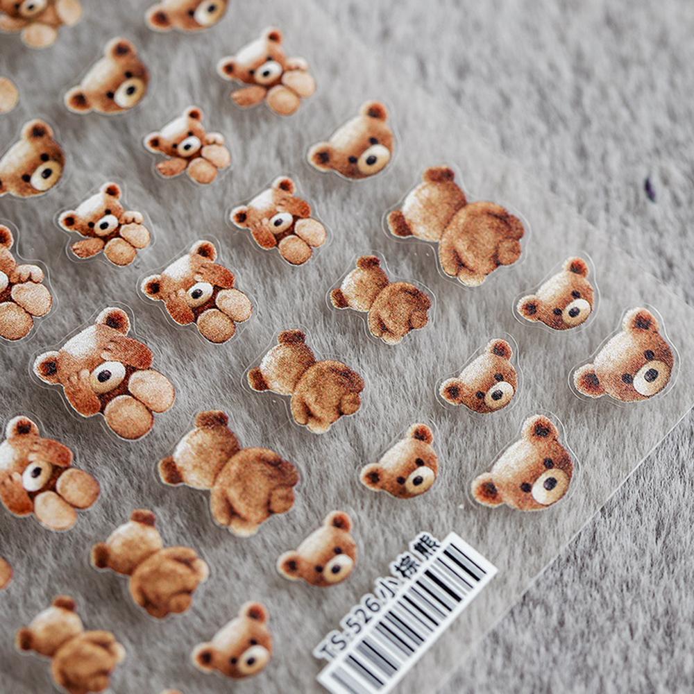 Maniküre-Zubehör Selbstklebendes Abziehbild DIY Nagelkunst 3D Nagelaufkleber Bär Nagellackaufkleber