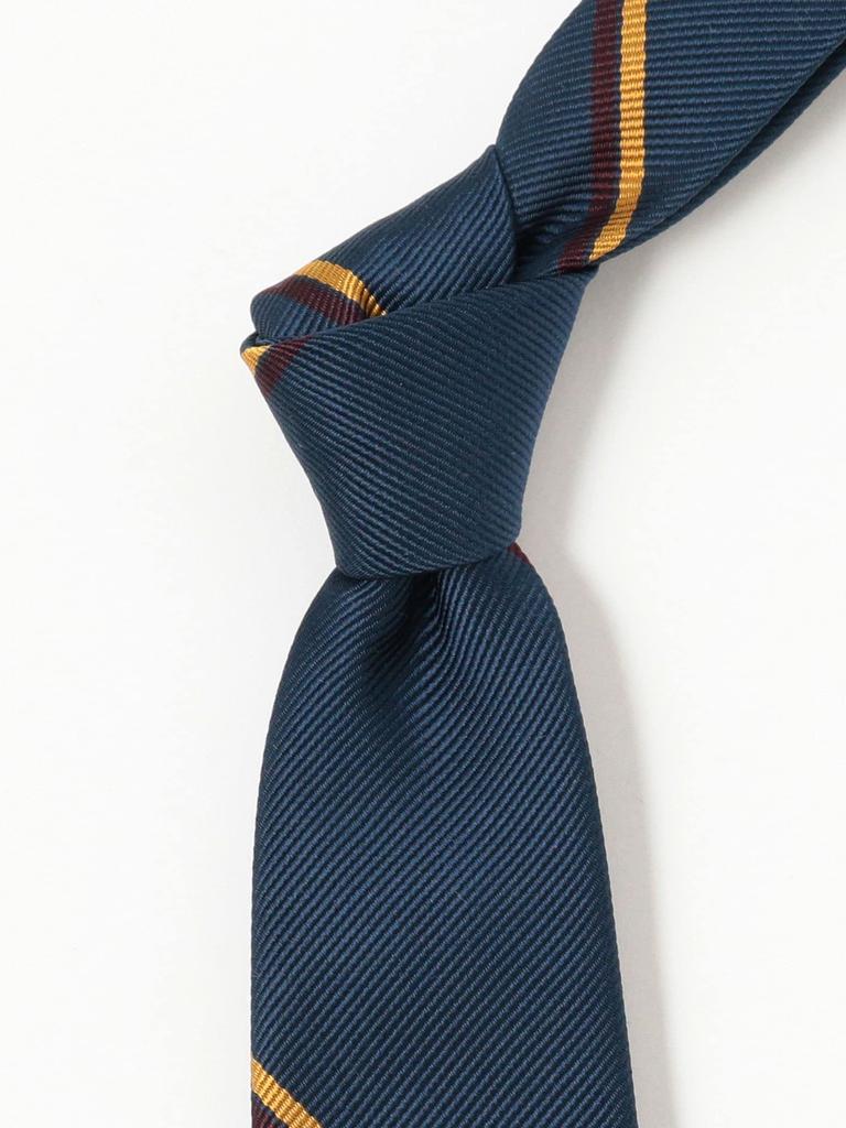 [BEAMS PLUS] Silk Wide Regimental Tie for Men, BLUE FREE 38440015107