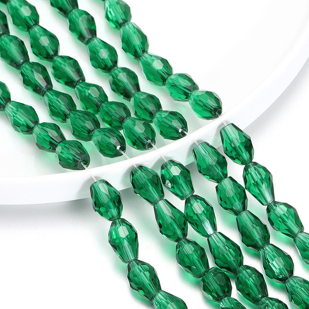 1 Strand 6-12mm Spacer Water Drop Shaped Beads AB Shine Glass Drop Pendant for DIY Earing Bracelet Jewelry Making Accessories
