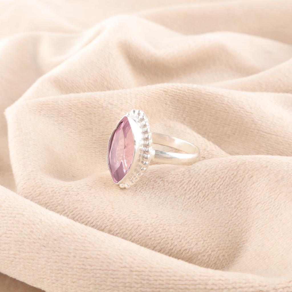 Natürlicher Morganit Edelstein 925 Sterlingsilber Schmuck Stilvoller Ring Geschenk für Mama RR-25-3