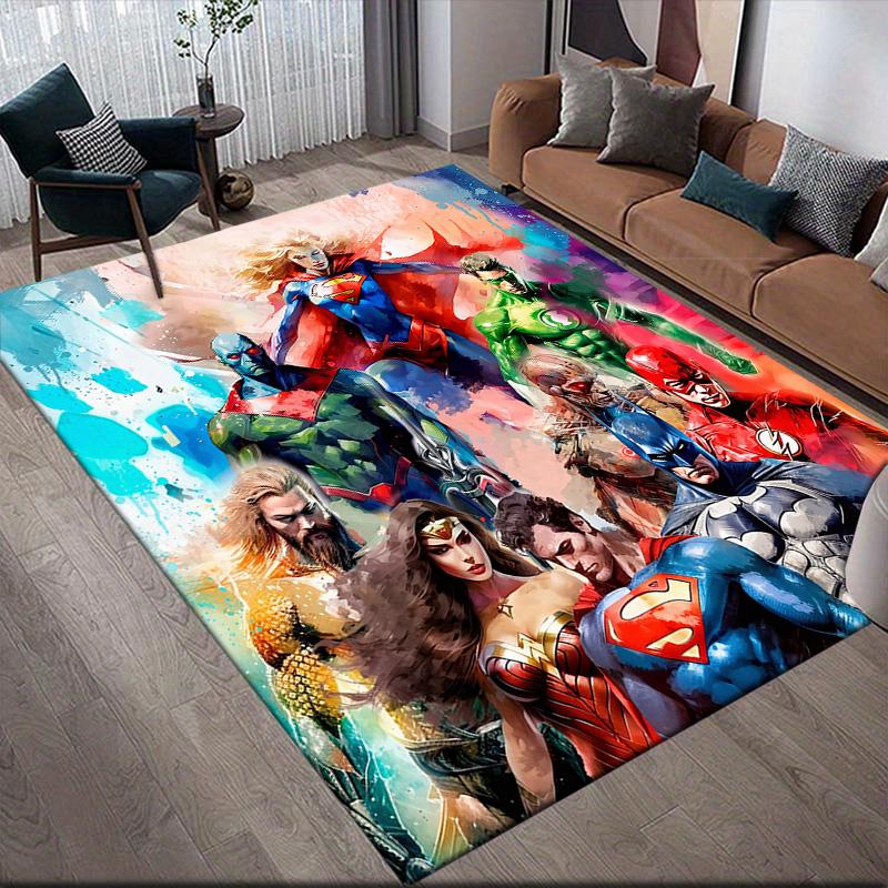 

Colorful Justice League Anti-Slip Floor Mat, Rectangular Carpet for Living Room & Bedroom 60x90cm