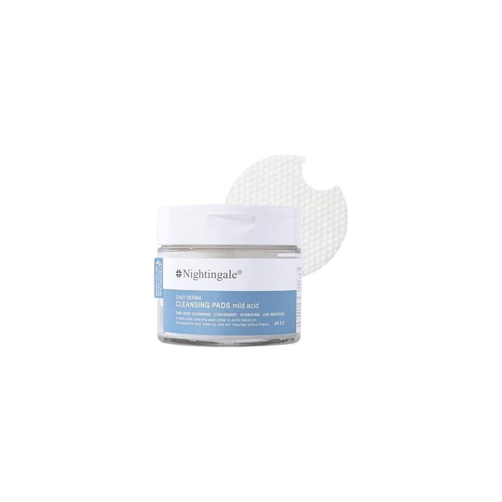 NIGHTINGALE DAILY DERMA CLEANSING PADS MILD ACID (Mild Acid) - Makeup Remover Sheets for Sensitive