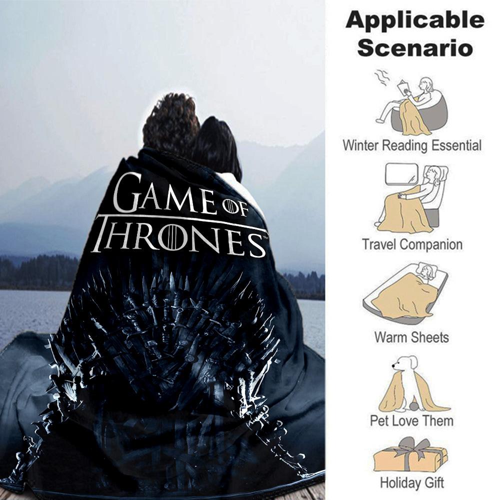 1pc Game of Thrones Flannel Blanket Soft Warm Throw for Home, Office, Travel, All-Season Cozy Bedding GiftL1307