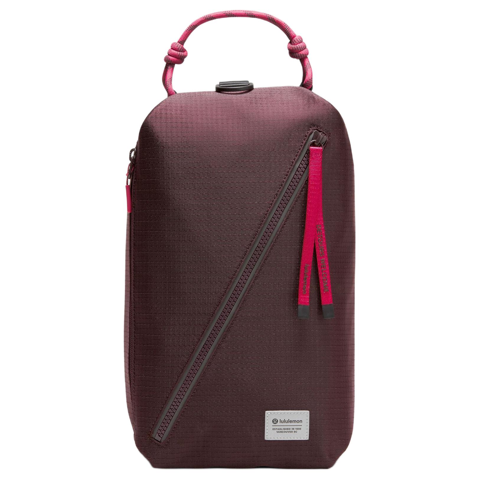 Lululemon 9L Eco-Friendly Sports Large Capacity Backpack With Brand Logo Men Backpack Dark-Plum Black Raspberry LU9CJWS-070727 Plum Dark Purple & Black & Raspberry & Pink