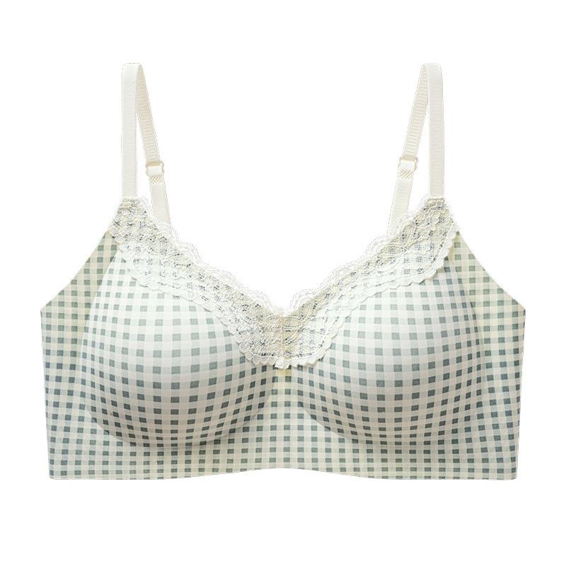 Back Buckle Lace Floral Seamless Underwear Women's Small Breasts Gather and Close Secondary Breasts, Anti-sagging, Comfortable and Soft Support