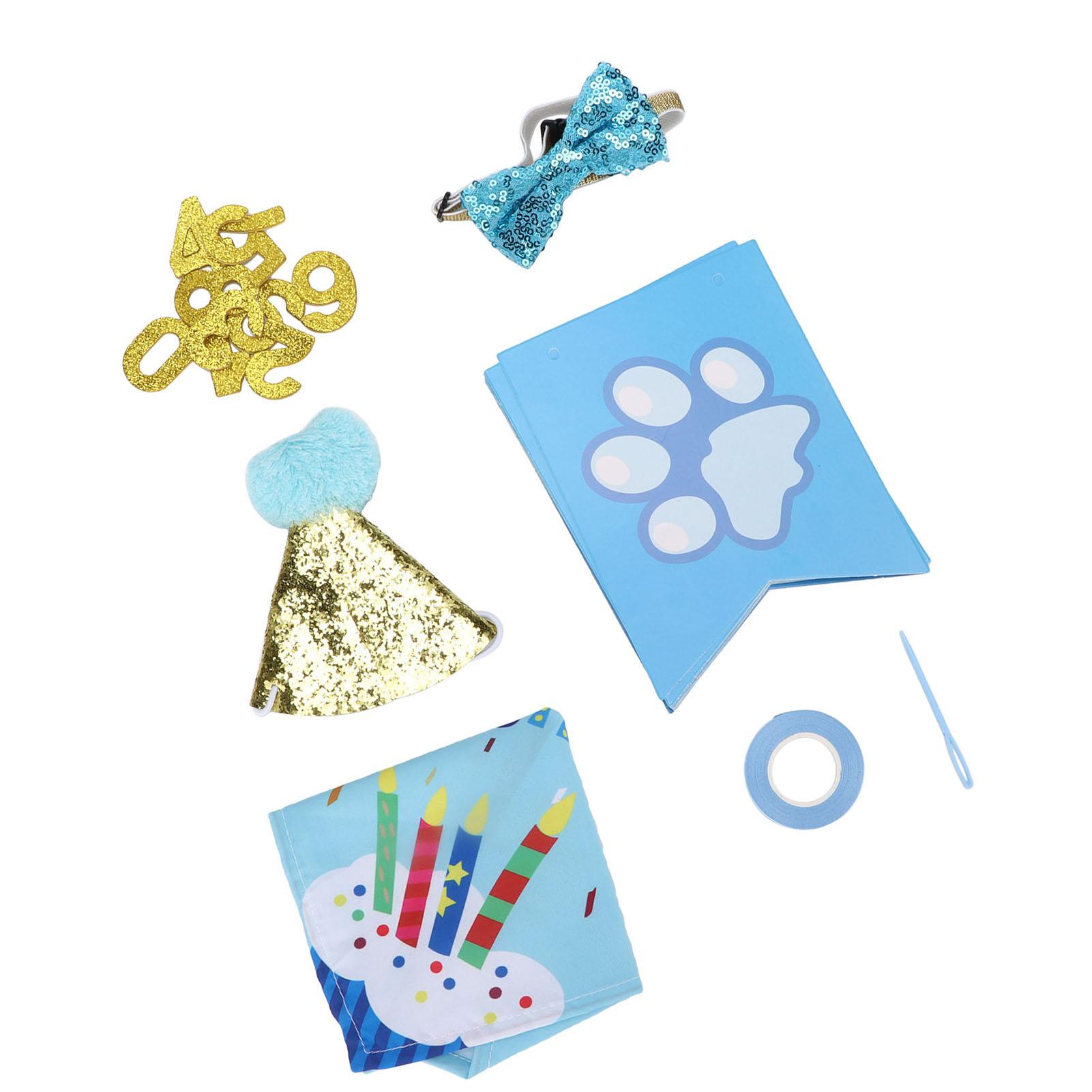 Dog Birthday Party Supplies Scarf Birthday Hat Happy Birthday Banners Dog Paw Balloon Dog Birthday Set