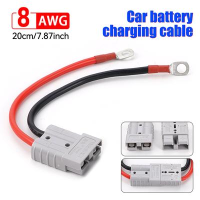 Silikonkabel, Stecker für Elektrostapler, Schnellladeanschluss-Kit, 8AWG M8, zweipolig, 50 A, 600 V, Hochstromstecker