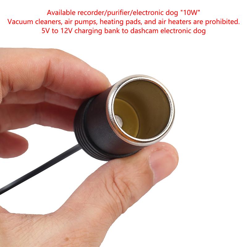 1Pc Auto Interior Accessories 5V To 12V Car Cigarette Lighter Socket Usb Converter Power Adapter Controller Plug Connector