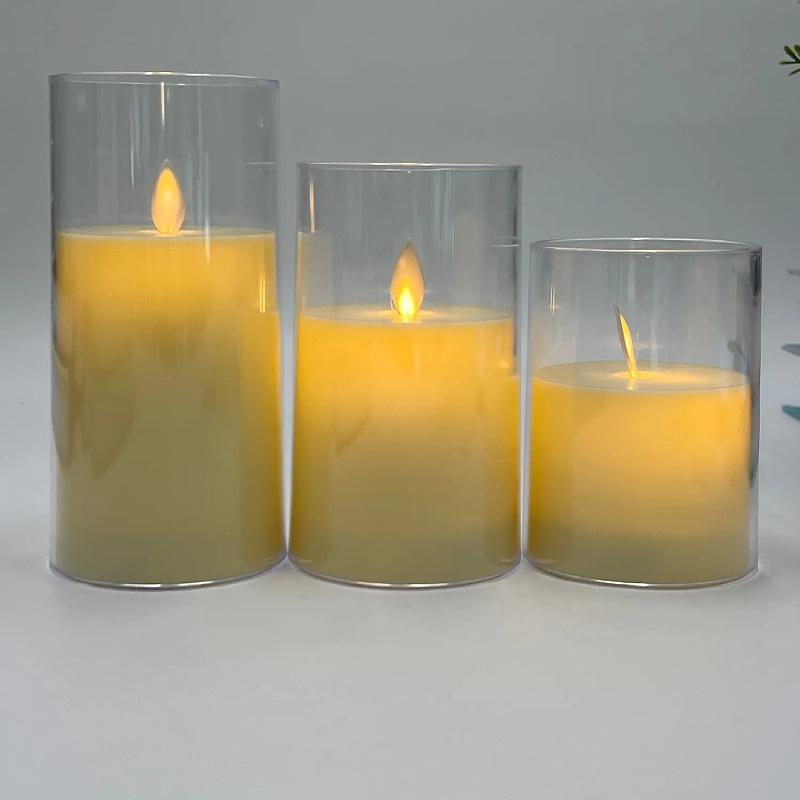 LED Acrylic Candle Light with Remote Control for Romantic Atmosphere and Birthday Party Decoration