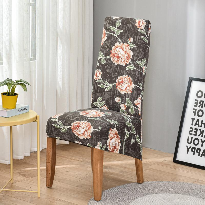 Stuhlhusse mit Blumenmuster, hohe Rückenlehne, Größe XL/M, Stretchkleid für Stuhlhussen für Esszimmer, Hochzeit, Bankett, Heimdekoration