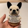 Positive Crochet Puppy Hand-made Mini Crochet Dog Diy Handknitted Encouragement Gift Friend Gift Positive Attitude Creative Gift
