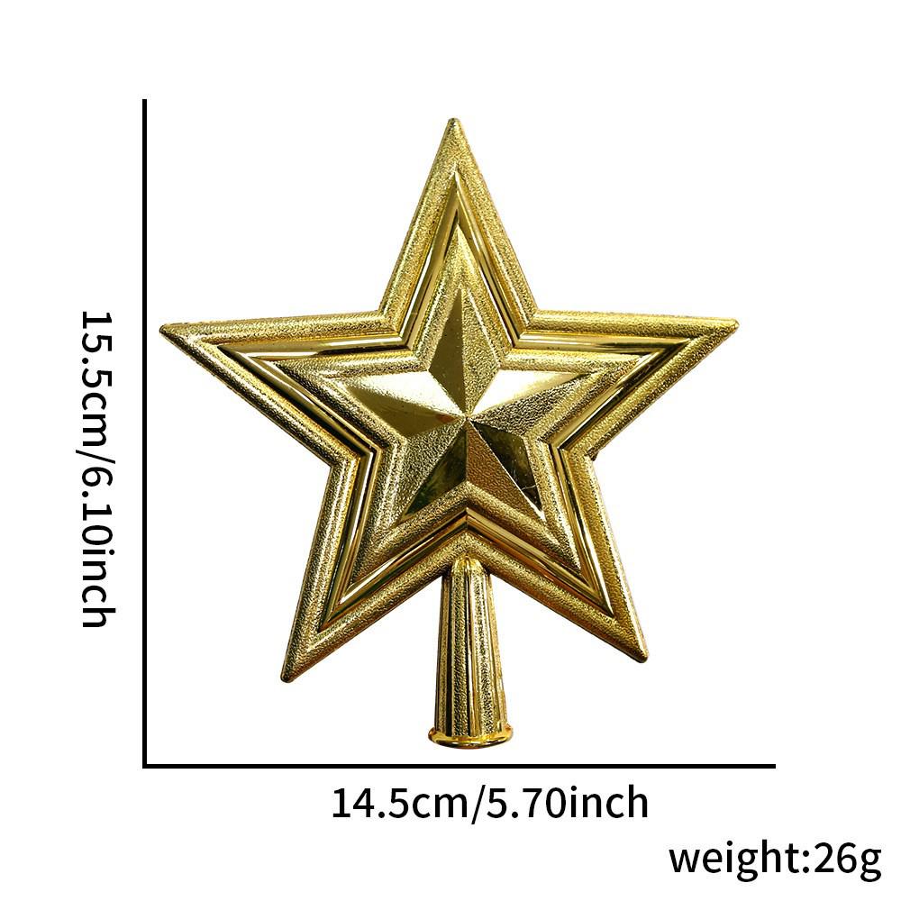 Pentagram Cutout 3D Star Christmas Tree Topper Ornament