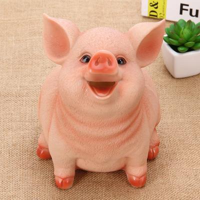 Sparschwein Niedliches Schweinchen Aussehen Umweltfreundliches Harz Cartoon Sparschwein Münzbank