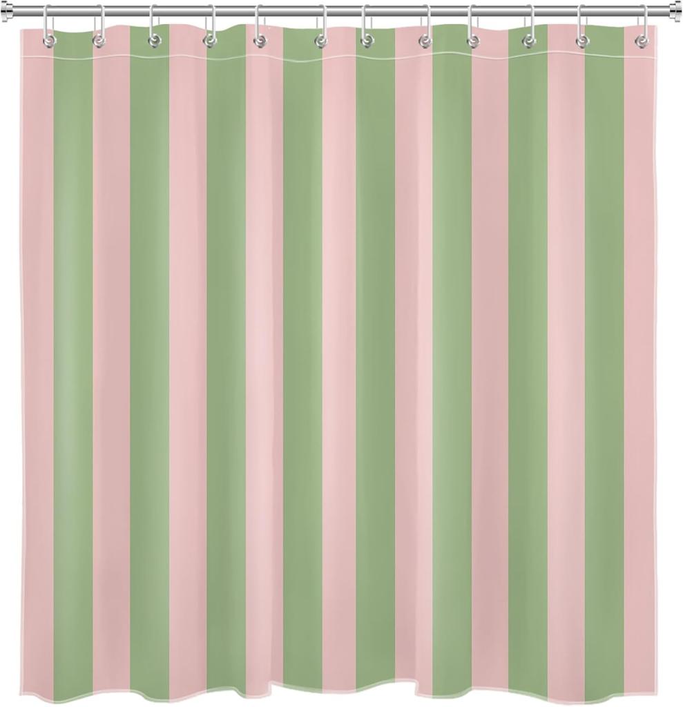 Różowo-Pomarańczowa Zasłona Prysznicowa Abstrakcyjna Boho Materiałowa Zasłona Prysznicowa z 12 Haczykami Wodoodporna Dekoracja Łazienki