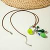 Literaire retro groene lange onregelmatige acryl legering geometrische hanger trui ketting ketting
