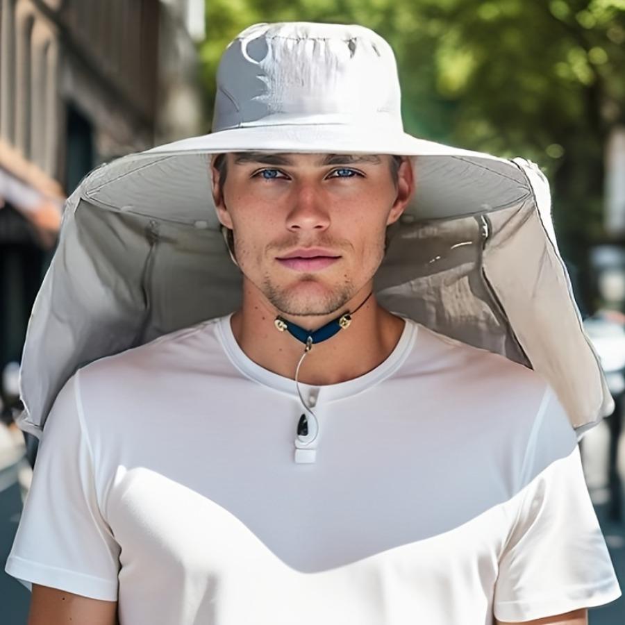Summer Men's Outdoor Sun Hat Shawl Fishing Hat UV Mountaineering Hat Waterproof Sun Hat Fisherman's Hat