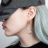BBD B Logo & Safety Pin Earring 1 Set (Silver)
