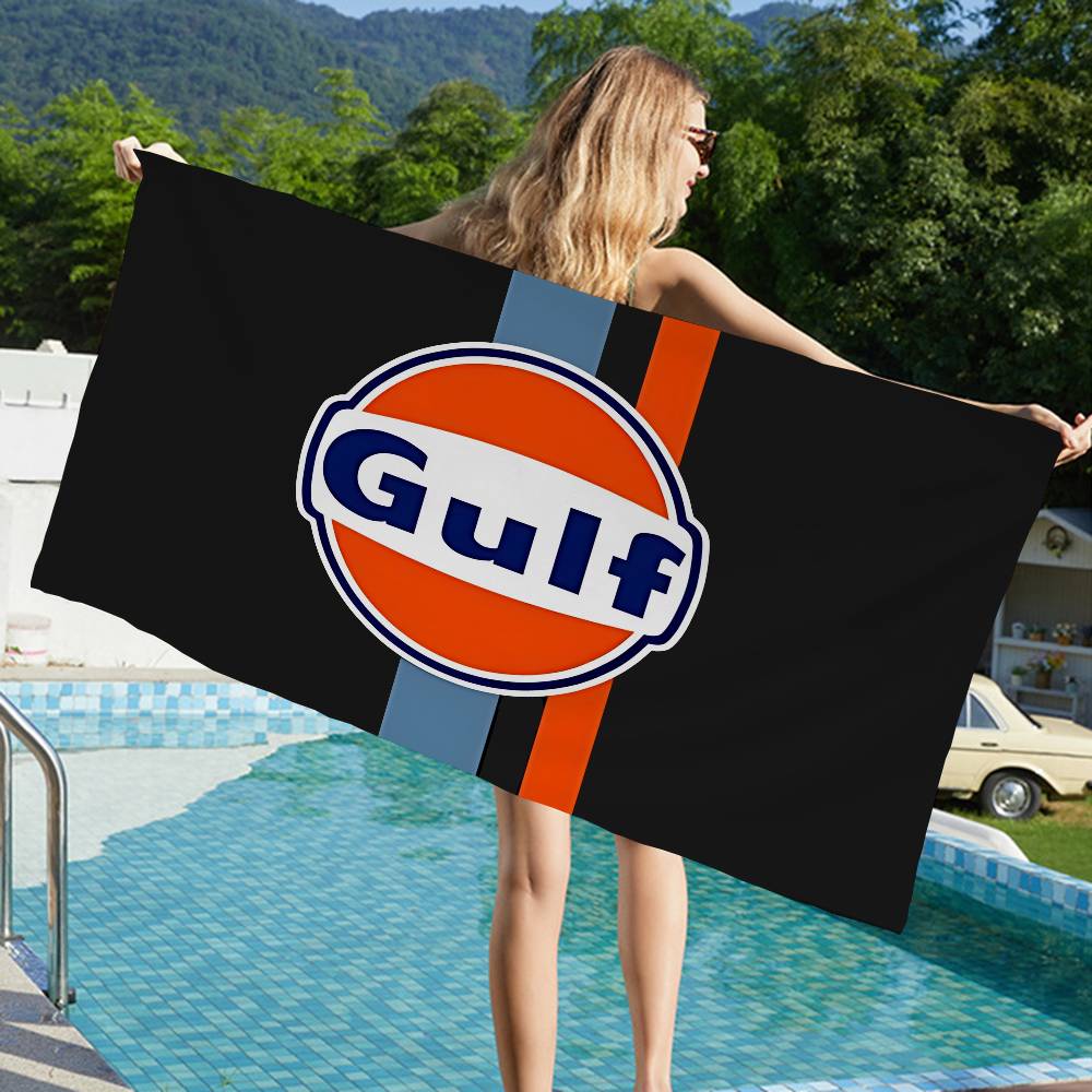 G-Gulf Racing Car logo Anime Beach Swimming Towel Soft Absorbent Washcloth Children's Gifts for Kids Travel Camping Gym