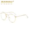 aoron Anti-blue Flat Glasses Can Be Equipped with Myopia Glasses, Metal Frame Men's and Women's Goggles, Round Frame Glasses.