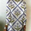 Elegant purple floral grid print long-sleeved shirt. Women's casual collar buttoned shirt, elegant and classic for daily wear.