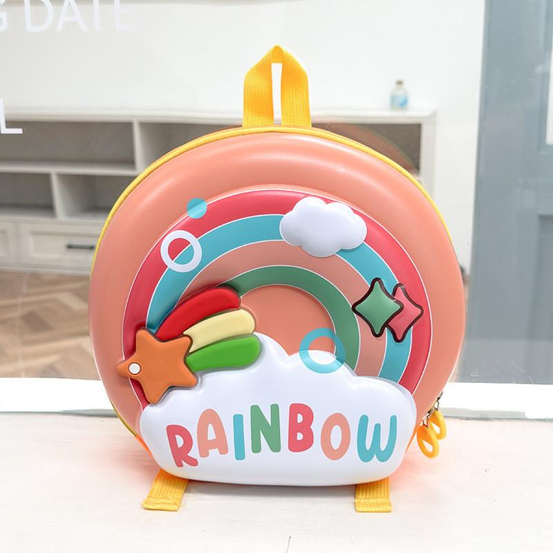 Kids Cartoon Donut Shell Backpack With Cartoon Rainbow Design For School Kids