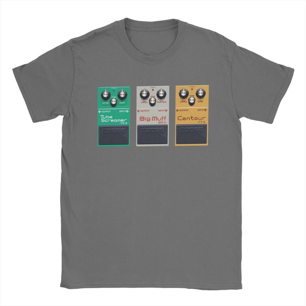Fictional Pedal Trio Big Muff Guitar Pedal Effect Shoegaze Men's T Shirts Vintage Tees Round Collar T-Shirts Cotton Gift Idea