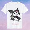 Childrens Pure Cotton Short Sleeved Japanese Cute Rabbit Cute Cute Kuromi Cartoon Printed Parentchild Tshirt Half Sleeve