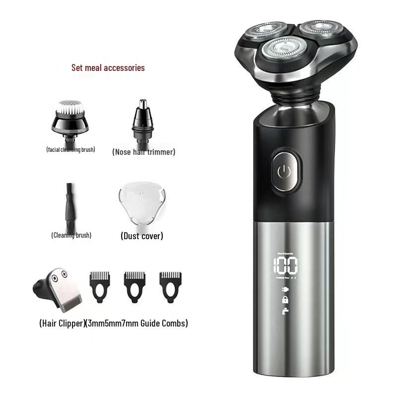 New Men's 3D Floating Rechargeable Wet & Dry Shaver - Full Body Washable, Convenient Electric Shaver