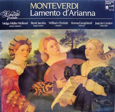 LP Record CONCERTO VOCALE, HELGA MULLER-MOLIN - Monteverdi: Lamento D'Arianna HM1129 Harmonia Mundi 1984 France Classical Used