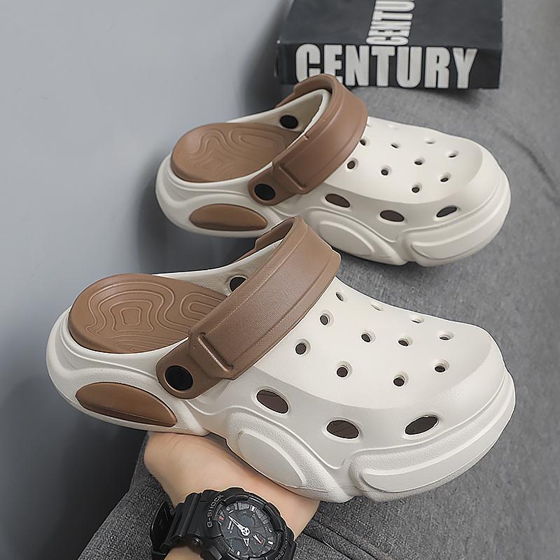 Summer Men's Thick-Soled Non-Slip Breathable Toe-Cap Sandals Casual Beach Slippers