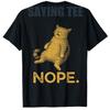 Lustige faule Katze Nope Katzenlady Kätzchen Papa Katzenliebhaber T-Shirt Cooles Y2k Schläfrige Katze Grafik Outfit Cartoon Kätzchen Spruch T-Shirt Neuheit