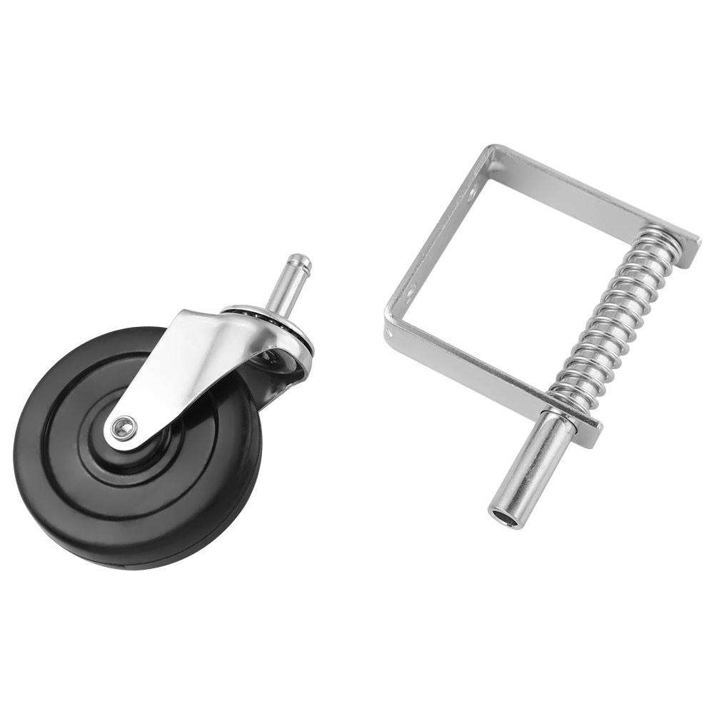 4 Inch Door Gate Wheel Heavy-duty Rubber Spring Loaded Caster 360°Rotatable Adjustable Height Spring Damping Wheel for Furniture