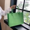 Large Capacity Felt Shoulder Bag Messenger Bag Fashion Solid Color Handbag Simple Tote Bag Shopping Bag for Woman Girls