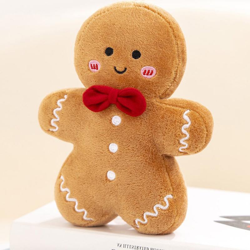 

Adorable Gingerbread for Man Plush Toy Soft Light Brown Color Perfect for Christmas Party Decorations Covers Festive Home Gifts 17cm коричневый