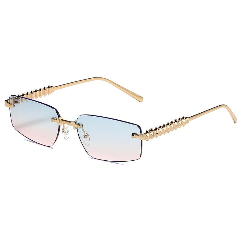 Rimless Metal Sunglasses Women Men Vintage Punk Luxury Brand Designer UV400 Outdoor Driving Hip Hop Sun Glasses