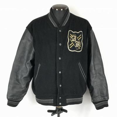 anecdote/Leather Sleeve Stadium Jacket with Arch Logo/Men’s M/Black/(USED)