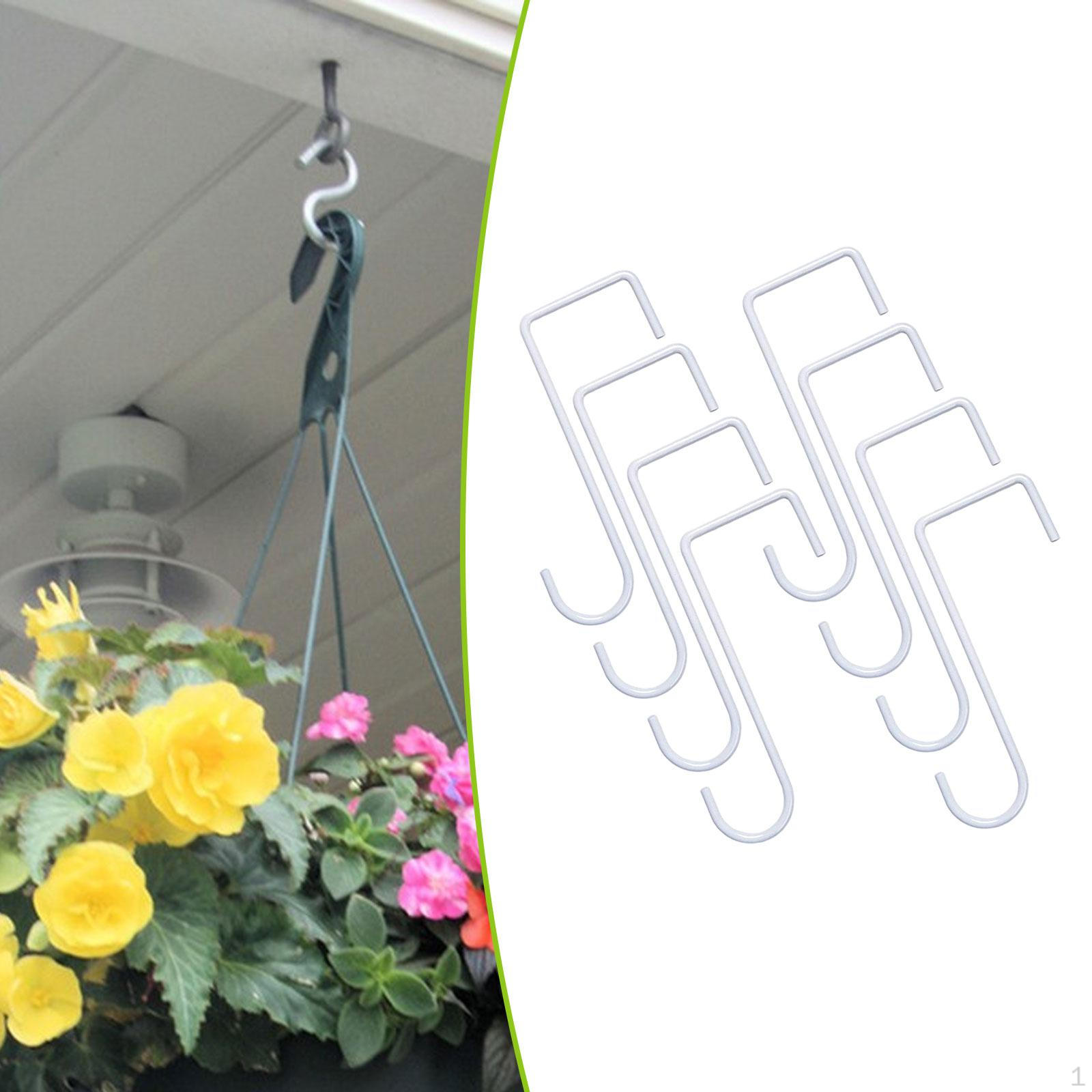 

8 Fence And Patio Hooks, Ideal for Hanging Garden Tools Towels white 15cm