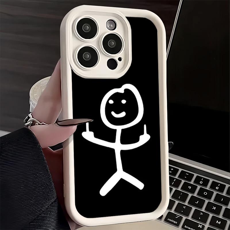 Phone Case for iPhone 17 Air 16E 15 16 Pro Max Funny Stickman Matchman Cover 14 Plus 13 12 Mini Soft Shell Silicone Fundas
